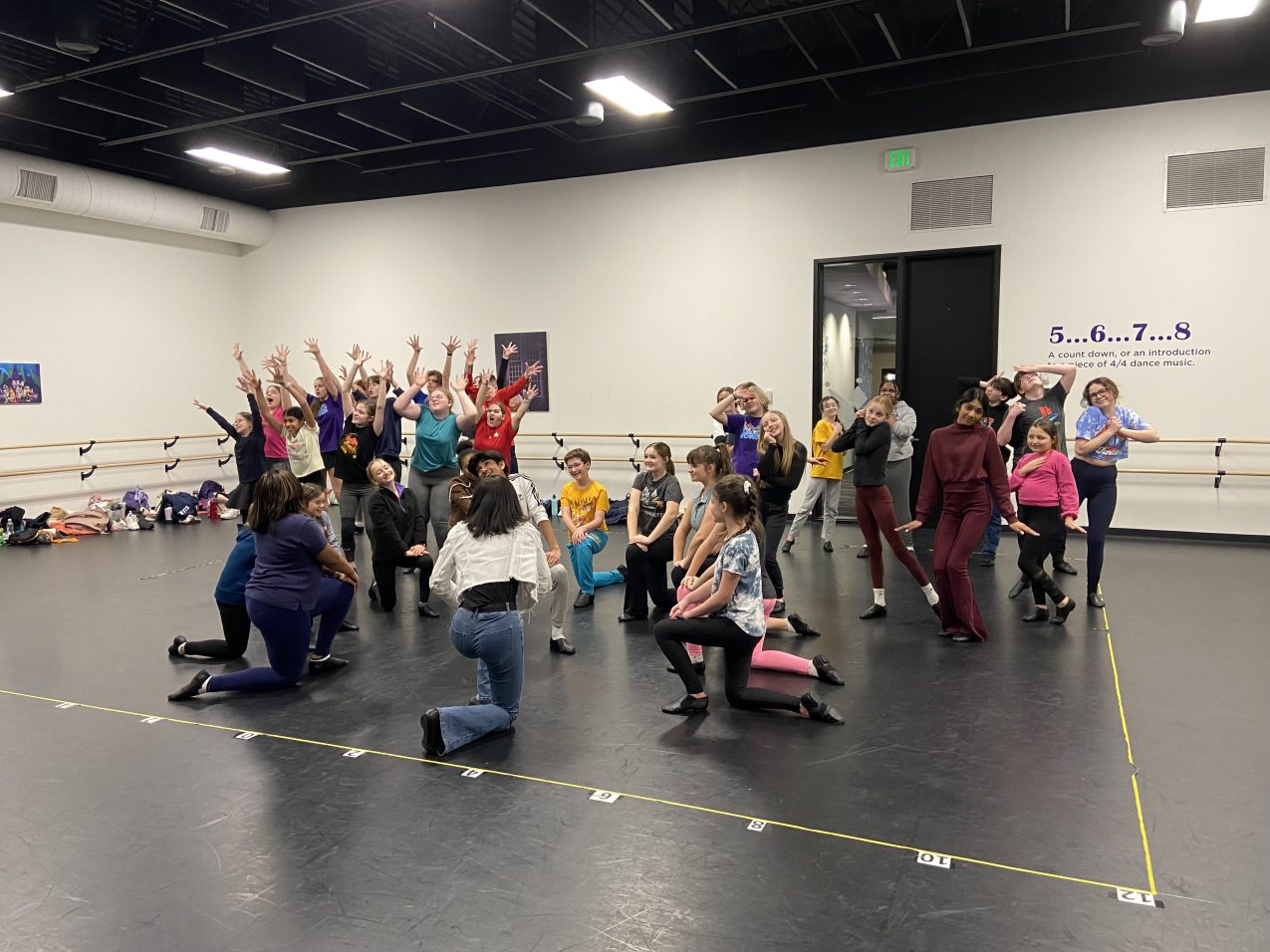 group of students in three groups