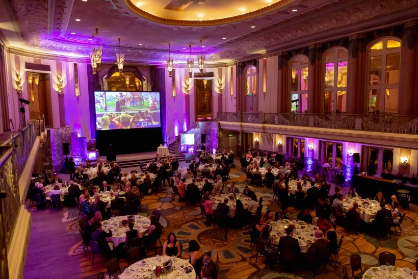 Hall of Mirrors Ballroom with people at Gala