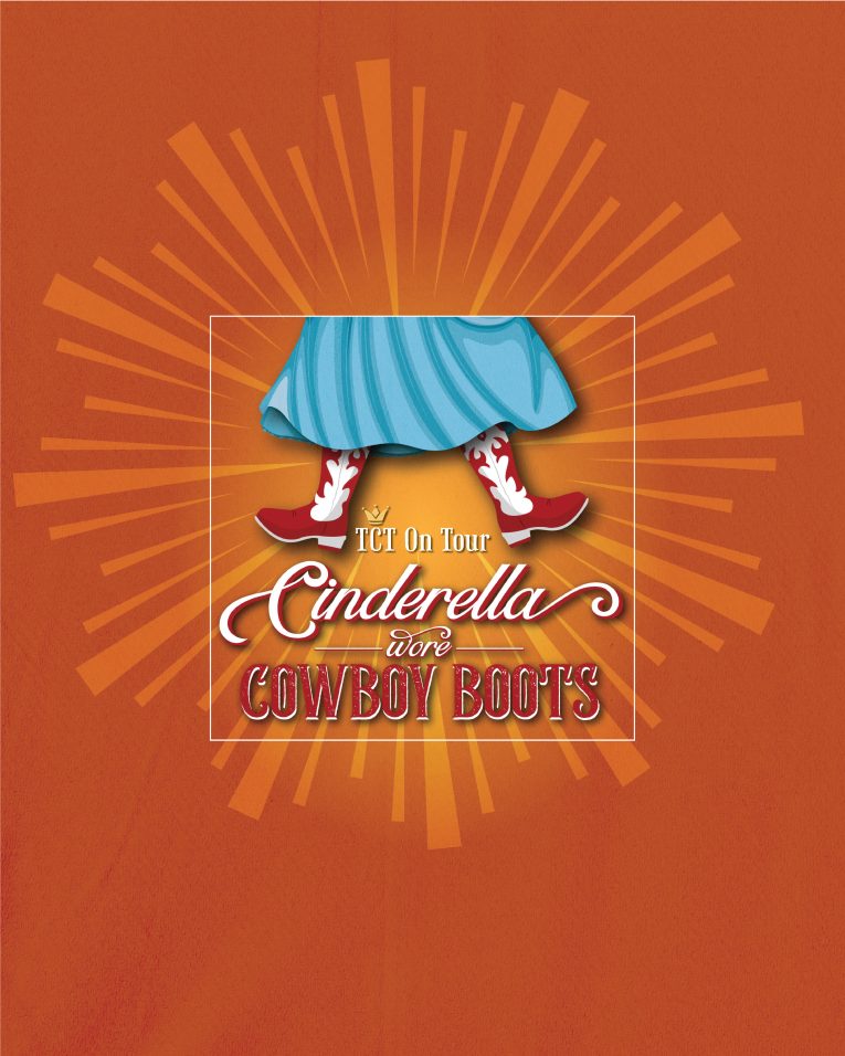 Burnt orange background with Cinderella logo